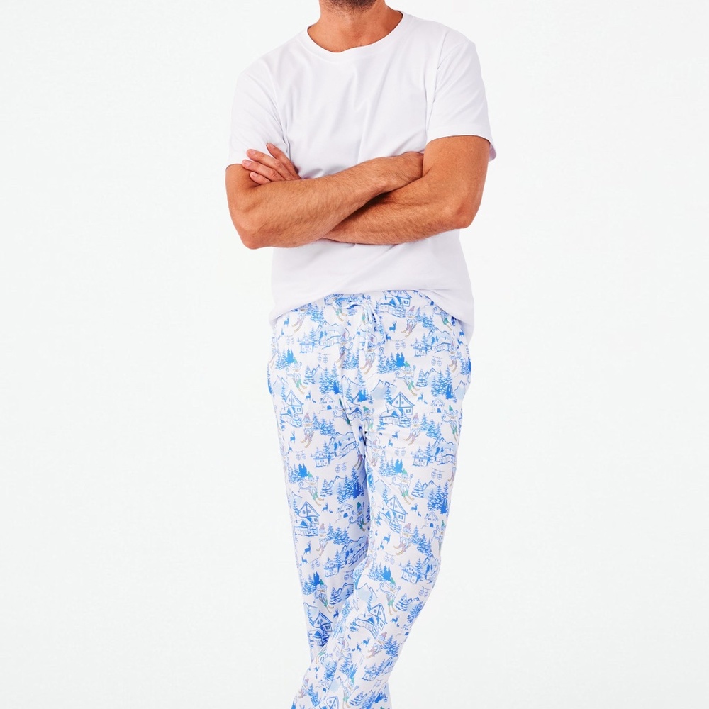 Roller Rabbit NEW w/Tags Ski Toile Simon Pajamas Pants Size Extra Small Winter⛷️
